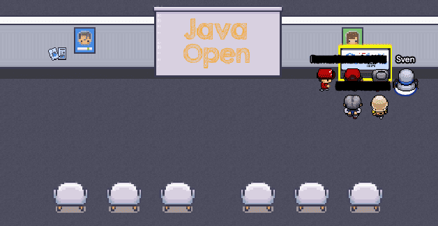Java Open im Besprechungsraum mit einem Whiteboard